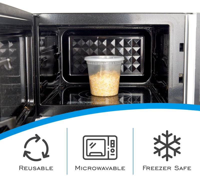 EDI [24 OZ, 50 Sets] Plastic Deli Food Storage Containers with Airtight Lids | Microwave-, Freezer-, Dishwasher-Safe | BPA Free | Heavy-Duty | Meal Prep | Leakproof | Recyclable - Image 3